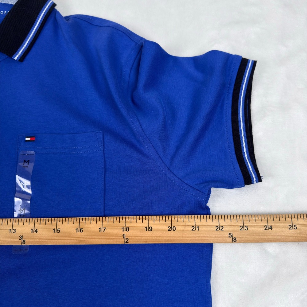 Tommy Hilfiger Mens Blue Short Sleeve Pocket Polo Shirt Medium XM03529 402 New - Picture 7 of 9